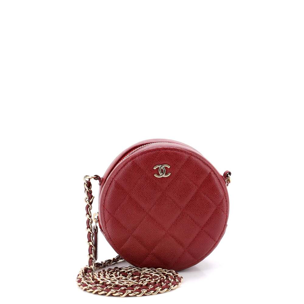 Chanel Round Clutch With Chain Quilted #260971C25B